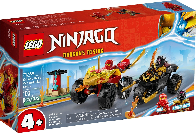 71789 Kai and Ras's Car and Bike Battle (Retired) LEGO Ninjago product image 1, provided for visual reference and product