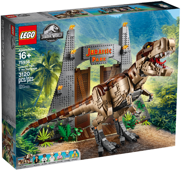 75936 Jurassic Park: T. rex Rampage (Retired) LEGO Jurassic World product image 1, provided for visual reference and product