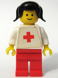 Doctor - Plain White with Red Cross Torso Sticker, Red Legs, Black Pigtails Hair (doc013s) product image 1, provided for
