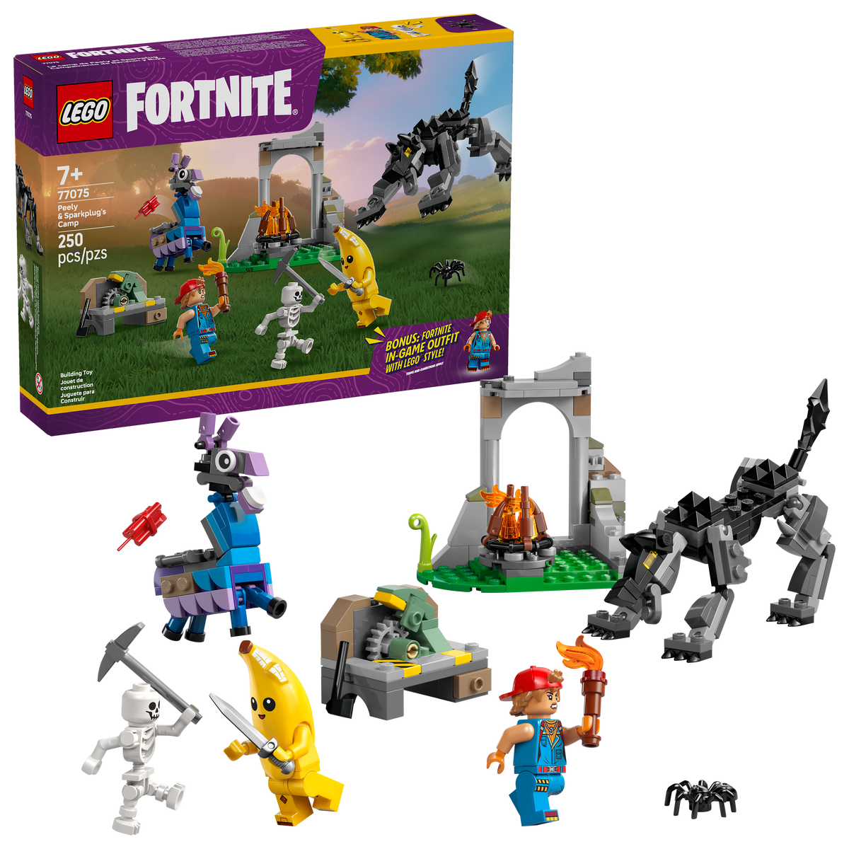 77075 Peely & Sparkplug's Camp (Retired) LEGO Fortnite product image 2, provided for visual reference and product detail
