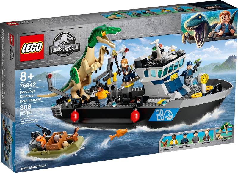 76942 Baryonyx Dinosaur Boat Escape (Retired) LEGO Jurassic World product image 1, provided for visual reference and product