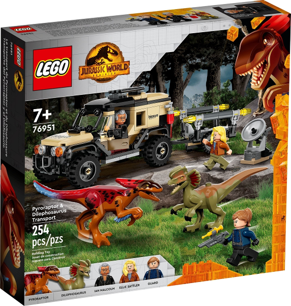 76951 Pyroraptor & Dilophosaurus Transport (Retired) LEGO Jurassic World product image 1, provided for visual reference and