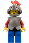 Breastplate - Armor over Blue, Dark Gray Helmet and Visor, Red 3-Feather Plume (cas169) product image 1, provided for visual