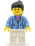 Medium Blue Jacket, White Legs, Black Ponytail Hair (twn024) product image 1, provided for visual reference and product