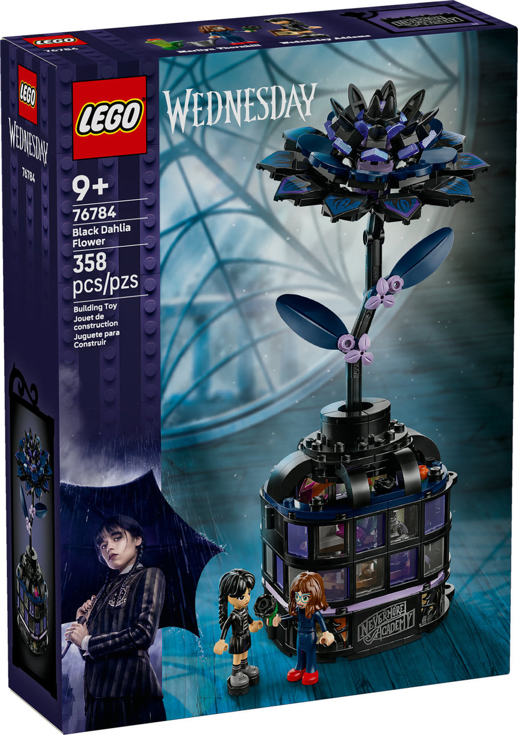 76784 Black Dahlia Flower (Retired) LEGO Wednesday product image 1, provided for visual reference and product detail review