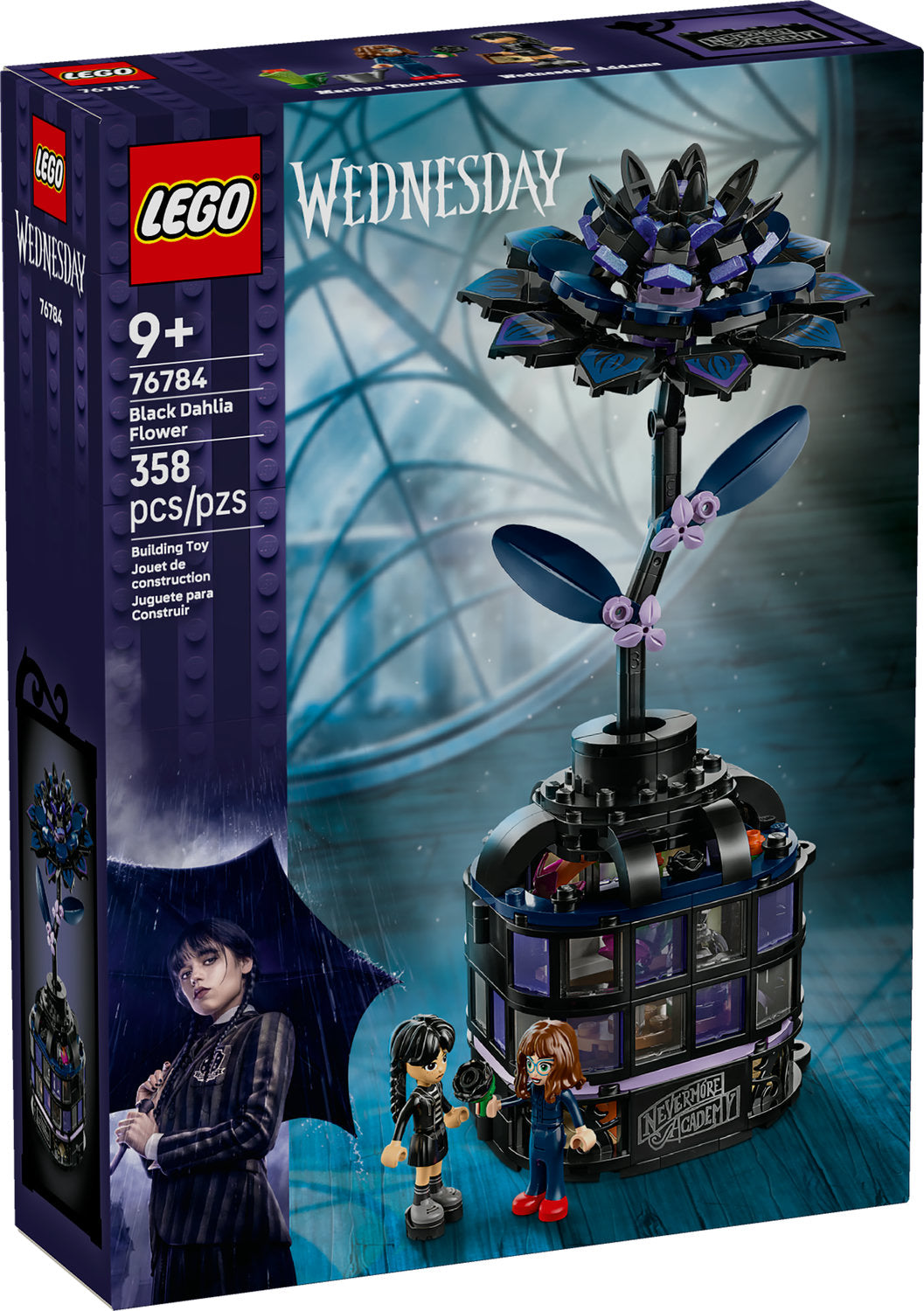 76784 Black Dahlia Flower (Retired) LEGO Wednesday product image 1, provided for visual reference and product detail review