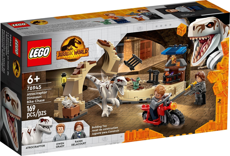 76945 Atrociraptor Dinosaur: Bike Chase (Retired) LEGO Jurassic World product image 1, provided for visual reference and
