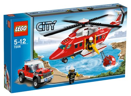 7206 Fire Helicopter (Retired) LEGO City product image 1, provided for visual reference and product detail review