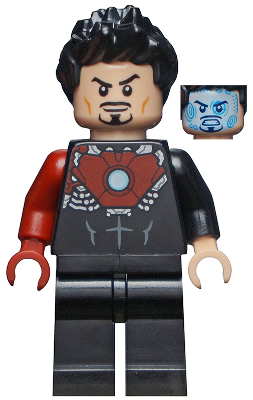 Tony Stark - Black Iron Man Suit with Dark Red Right Arm (sh0584) product image 1, provided for visual reference and product
