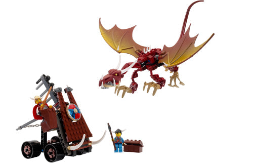 7017 Viking Catapult versus the Nidhogg Dragon (Retired) LEGO Vikings product image 2, provided for visual reference and