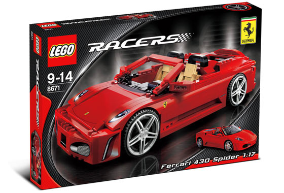 8671 Ferrari 430 Spider 1:17 (Retired) LEGO Racers product image 1, provided for visual reference and product detail review