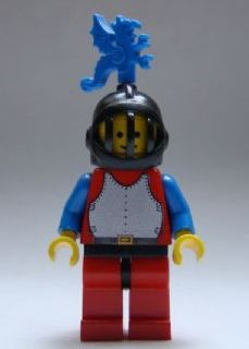 Breastplate - Red with Blue Arms, Red Legs with Black Hips, Black Grille Helmet, Blue Dragon Plume (cas280a) product image