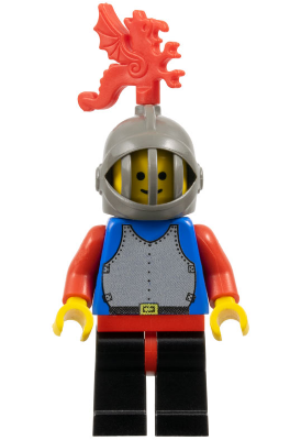 Breastplate - Blue with Red Arms, Black Legs with Red Hips, Dark Gray Grille Helmet, Red Plume Dragon (cas179) product image