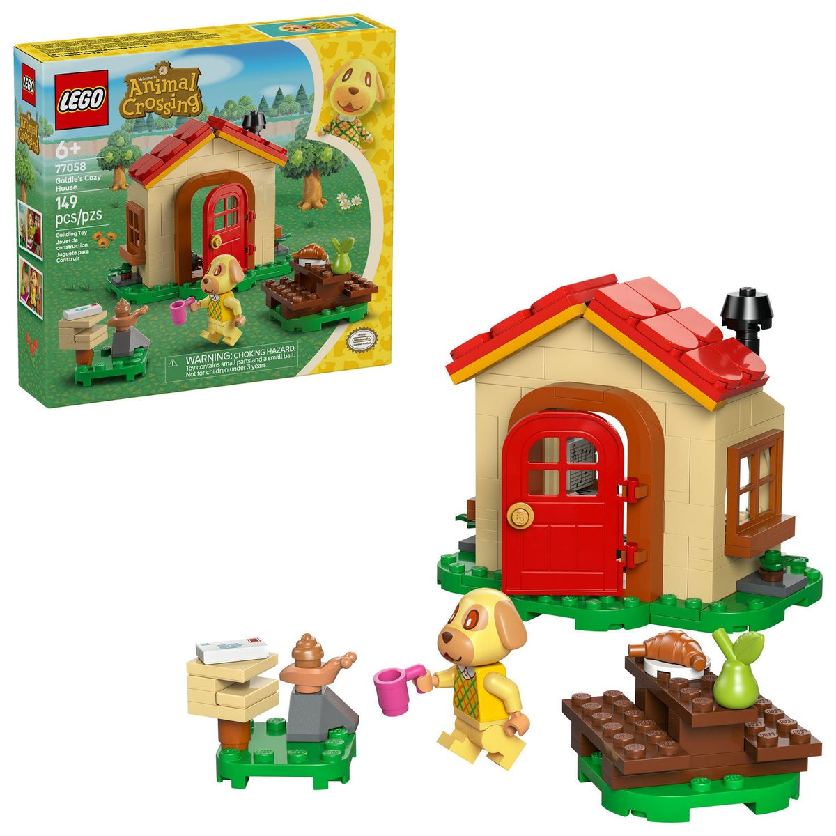 77058 Goldie's Cozy House (Retired) LEGO Animal Crossing product image 2, provided for visual reference and product detail