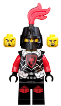 Castle - Dragon Knight Armor with Dragon Head, Helmet Closed, Red Plume, Black Bushy Eyebrows (cas524) product image 1,