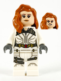 Black Widow - White Jumpsuit, Dark Orange Mid-Length Hair (sh0675) product image 1, provided for visual reference and