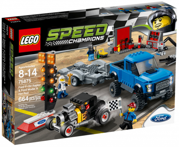 75875 Ford F-150 Raptor & Ford Model A Hot Rod (Retired) LEGO Speed Champions product image 1, provided for visual reference