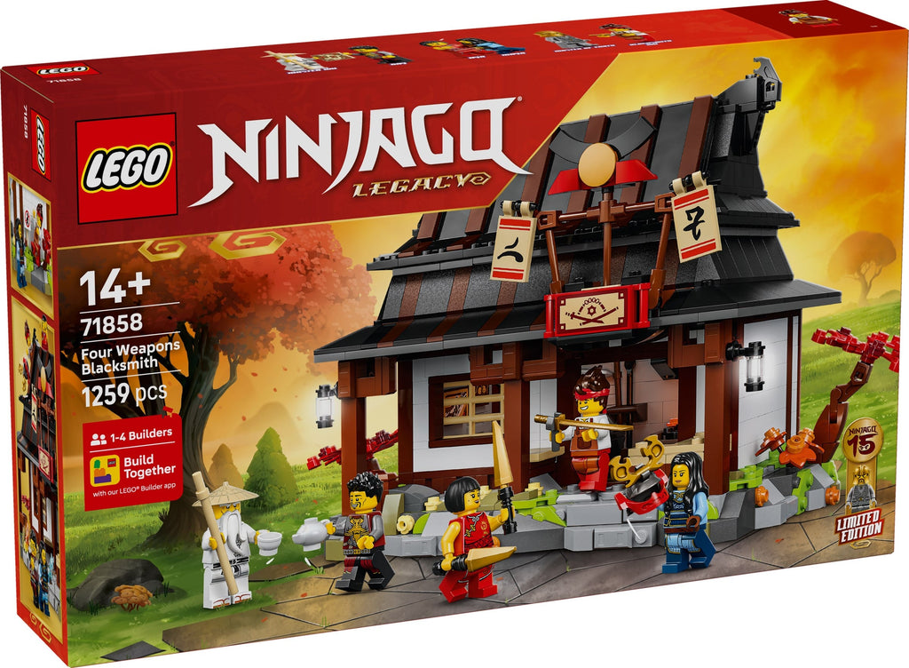 71858 Four Weapons Blacksmith 15th Anniversary (Retired) LEGO Ninjago product image 1, provided for visual reference and