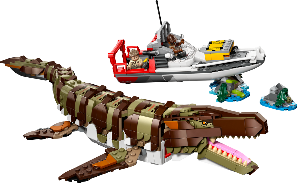 76974 Brick-Built Mosasaurus Boat Mission (Retired) LEGO Jurassic World product image 2, provided for visual reference and