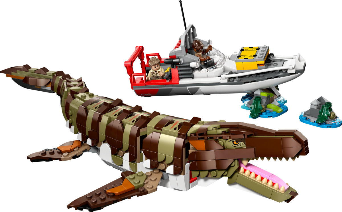 76974 Brick-Built Mosasaurus Boat Mission (Retired) LEGO Jurassic World product image 2, provided for visual reference and