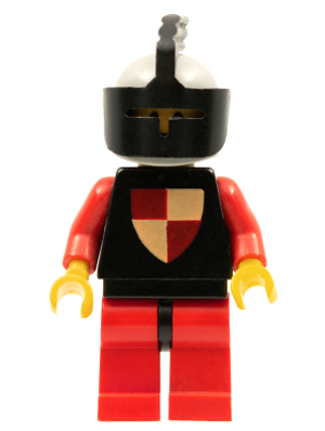 Classic - Knights Tournament Knight Black, Red Legs with Black Hips, Light Gray Helmet, Black Visor (cas007) product image