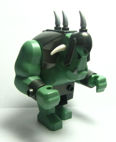 Fantasy Era - Troll, Sand Green with Pearl Dark Gray Armor, 2 White Horns and 3 Pearl Light Gray Horns (cas376) product