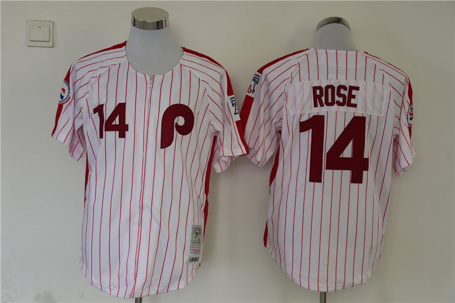 Pete Rose Philadelphia Phillies Jersey white pinstripes product image 1
