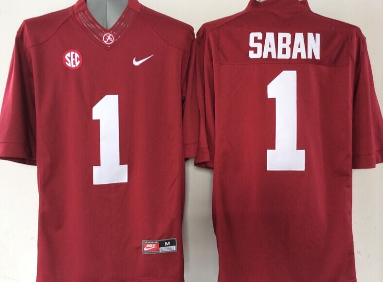 Nick Saban Alabama Crimson Tide Official NCAA Nike Jersey
