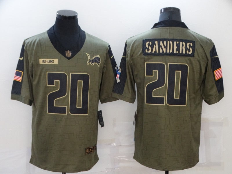 Barry Sanders Detroit Lions military salute to service
