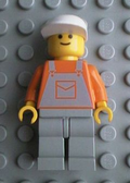 Overalls Light Gray with Pocket, Light Gray Legs, White Cap - Glued (ovr023) product image 1, provided for visual reference