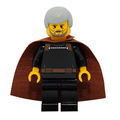 Count Dooku - Light Gray Smooth Hair, Brown Cape (sw0060) product image 1, provided for visual reference and product detail