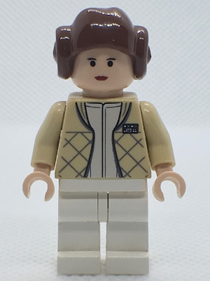 Princess Leia - Hoth Outfit, Tan Jacket, Smooth Hair with Buns (sw0113a) product image 1, provided for visual reference and