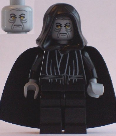 Emperor Palpatine - Light Bluish Gray Head, Light Bluish Gray Hands (sw0124) product image 1, provided for visual reference