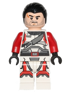 Republic Trooper - Black Hair, Red Arms (sw0391) product image 1, provided for visual reference and product detail review