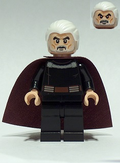Count Dooku - White Combed Hair, Reddish Brown Cape, Frown / Angry (sw0472) product image 1, provided for visual reference