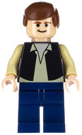 Han Solo - Black Vest over Tan Shirt, Dark Blue Plain Legs (sw0601) product image 1, provided for visual reference and