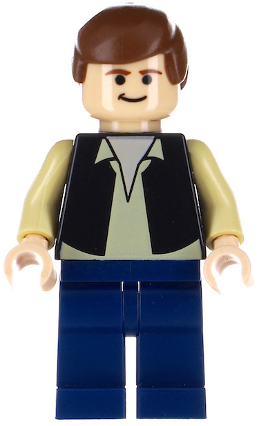Han Solo - Black Vest over Tan Shirt, Dark Blue Plain Legs (sw0601) product image 1, provided for visual reference and