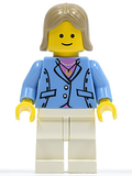Medium Blue Jacket, White Legs, Dark Tan Female Hair (twn040) product image 1, provided for visual reference and product