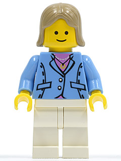 Medium Blue Jacket, White Legs, Dark Tan Female Hair (twn040) product image 1, provided for visual reference and product